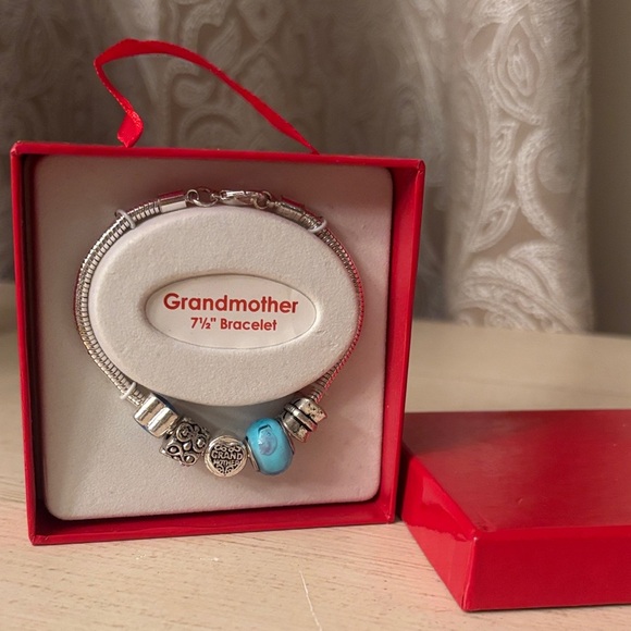grandmother Jewelry - Silver and Blue Grandmother Bracelet